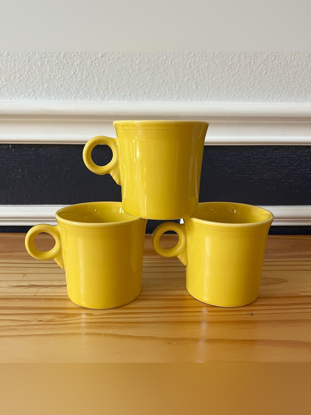 Set of 3 Vintage Fiesta Yellow Coffee Mugs – HLC Homer Laughlin Fiestaware Cups